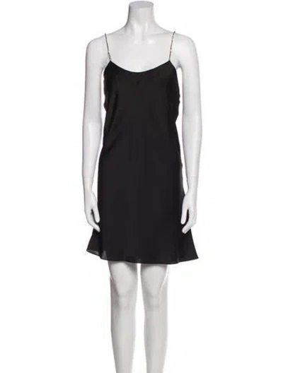 Pre-owned Ba&sh Scoop Neck Mini Dress In Black