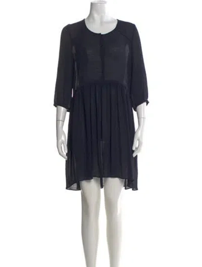 Pre-owned Ba&sh Scoop Neck Mini Dress In Blue