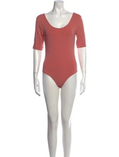 Pre-owned Ba&sh Scoop Neck Short Sleeve Bodysuit In Pink