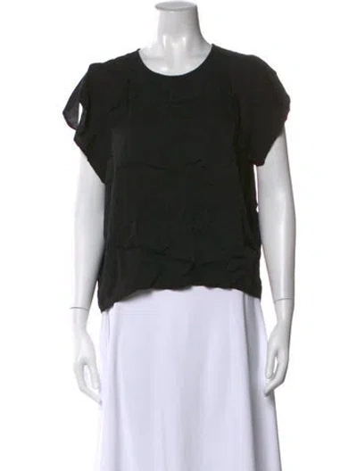 Pre-owned Ba&sh Scoop Neck Short Sleeve Top In Black
