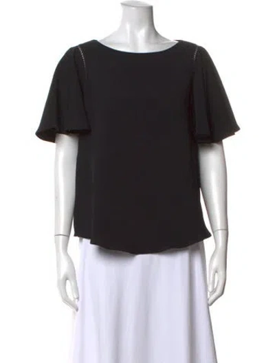 Pre-owned Ba&sh Scoop Neck Short Sleeve Top In Black
