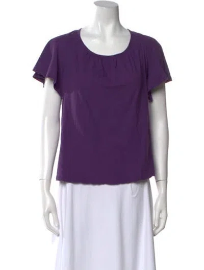 Pre-owned Ba&sh Scoop Neck Short Sleeve T-shirt In Purple