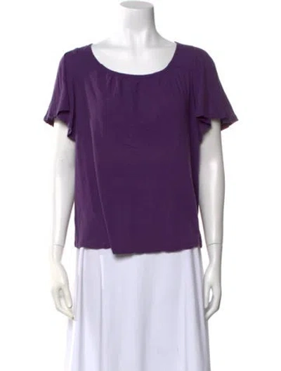 Pre-owned Ba&sh Scoop Neck Short Sleeve T-shirt In Purple
