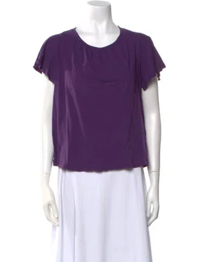 Pre-owned Ba&sh Scoop Neck Short Sleeve T-shirt In Purple