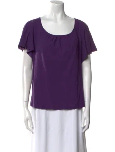 Pre-owned Ba&sh Scoop Neck Short Sleeve T-shirt In Purple