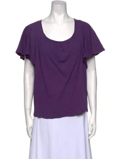 Pre-owned Ba&sh Scoop Neck Short Sleeve T-shirt In Purple