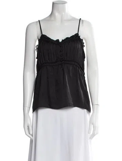 Pre-owned Ba&sh Scoop Neck Sleeveless Top In Black