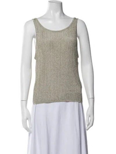 Pre-owned Ba&sh Scoop Neck Sleeveless Top In Gold/metallic