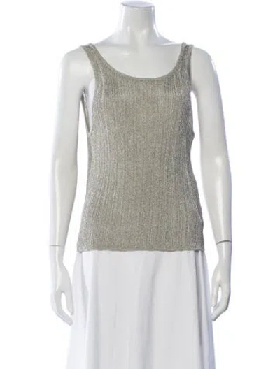Pre-owned Ba&sh Scoop Neck Sleeveless Top In Silver