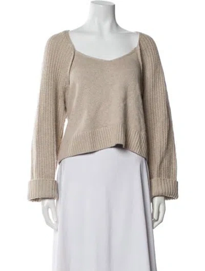 Pre-owned Ba&sh Scoop Neck Sweater In Neutral