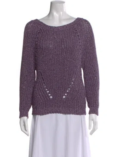 Pre-owned Ba&sh Scoop Neck Sweater In Purple