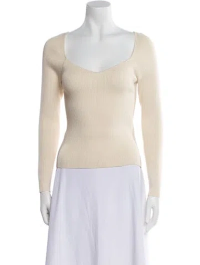 Pre-owned Ba&sh Scoop Neck Sweater W/ Tags In Neutral