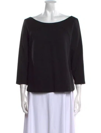 Pre-owned Ba&sh Scoop Neck Three-quarter Sleeve Blouse In Black