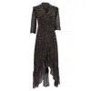 Ba&sh Ba & Sh Selena Zebra Print Maxi Wrap Dress In Brown Viscose In Black