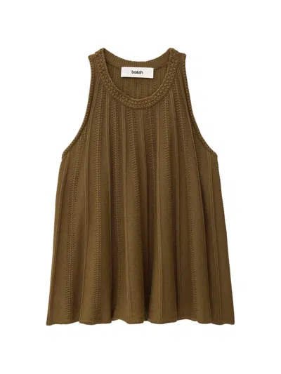Ba&sh Serres Pointelle-knit Tank Top In Brown