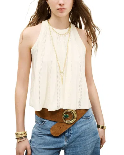 Ba&sh Serres Pleated Halterneck Top In Neutral