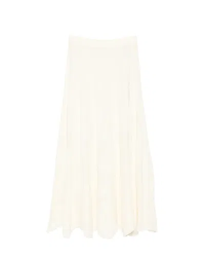 Ba&sh Serta Openwork Midi Skirt In Neutral