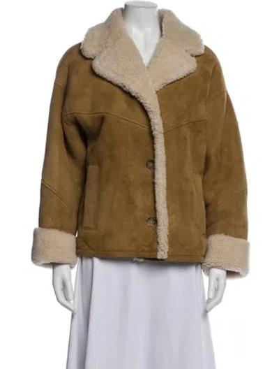 Pre-owned Ba&sh Shearling Jacket In Neutral
