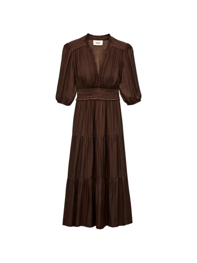 Ba&sh Shirred Tiered Dress In Brown
