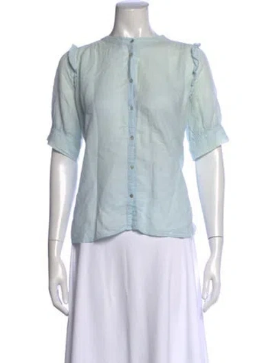 Pre-owned Ba&sh Short Sleeve Blouse In Blue