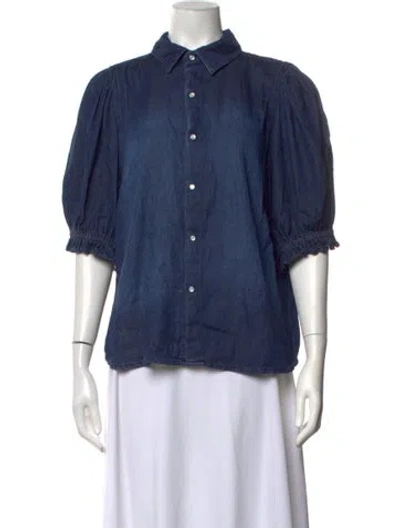 Pre-owned Ba&sh Short Sleeve Blouse In Blue