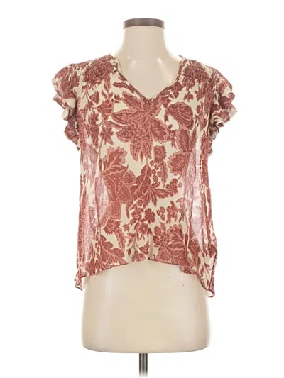 Pre-owned Ba&sh Short Sleeve Blouse In Burgundy