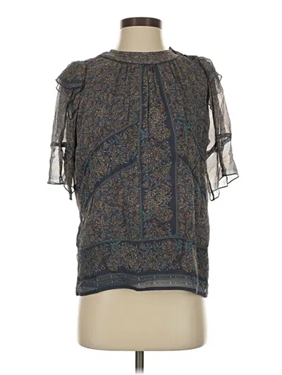 Pre-owned Ba&sh Short Sleeve Blouse In Gray