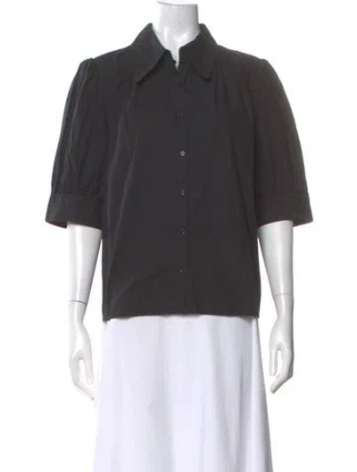 Pre-owned Ba&sh Short Sleeve Blouse In Gray