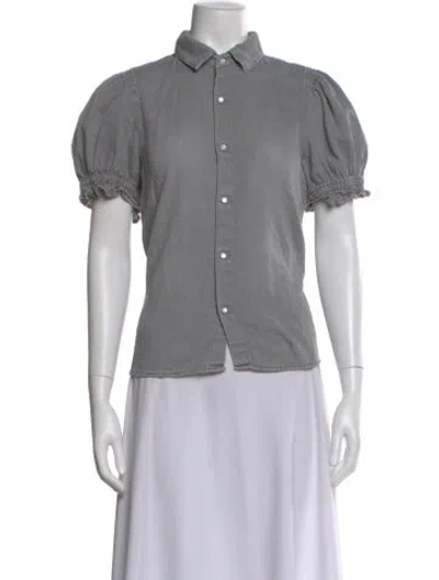 Pre-owned Ba&sh Short Sleeve Blouse In Gray