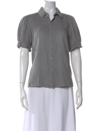 Pre-owned Ba&sh Short Sleeve Blouse In Gray
