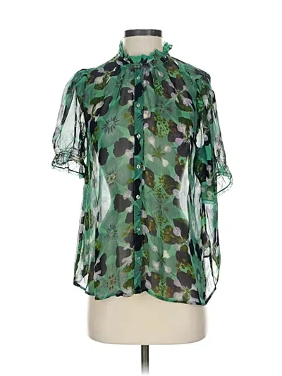 Pre-owned Ba&sh Short Sleeve Blouse In Green