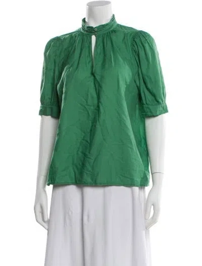 Pre-owned Ba&sh Short Sleeve Blouse In Green