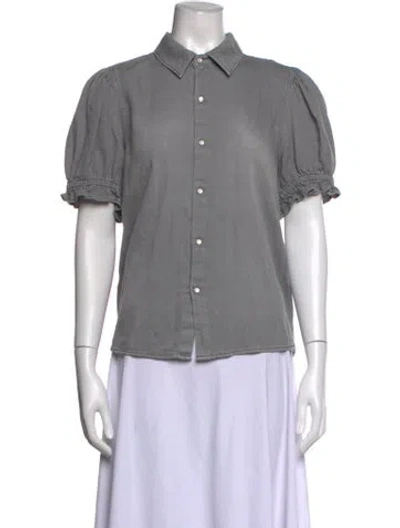 Pre-owned Ba&sh Short Sleeve Blouse In Grey