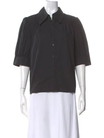 Pre-owned Ba&sh Short Sleeve Blouse In Grey