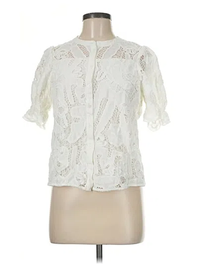 Pre-owned Ba&sh Short Sleeve Blouse In Ivory