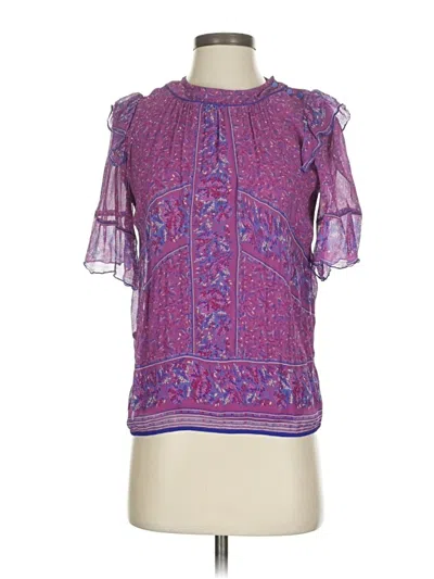 Pre-owned Ba&sh Short Sleeve Blouse In Purple