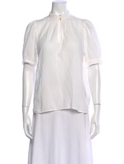 Pre-owned Ba&sh Short Sleeve Blouse In White