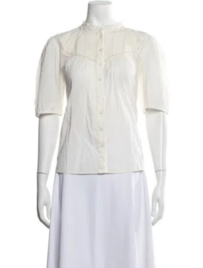 Pre-owned Ba&sh Short Sleeve Blouse In Yellow