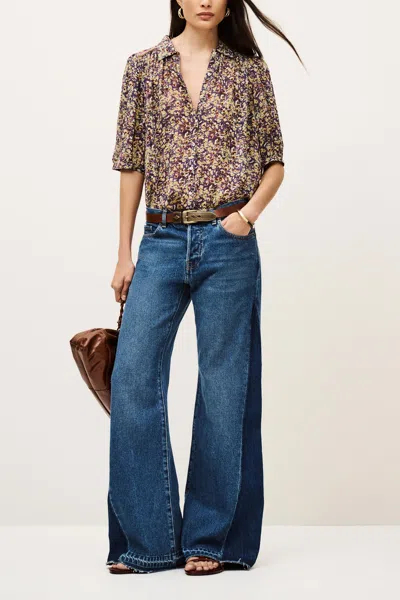 Ba&sh Short Sleeve Shirt Collar Lark Shirt For Women In Multi