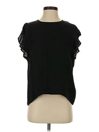 Pre-owned Ba&sh Short Sleeve Top Black Ruffles Neckline Tops
