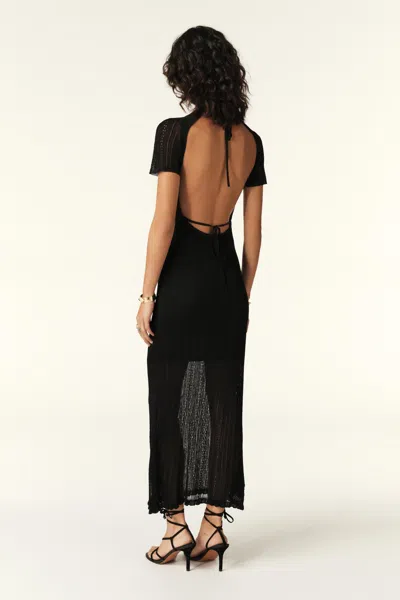 Ba&sh Short Sleeve V-neck Collar Dress Crystiana For Women In Black