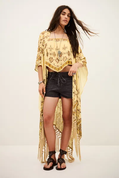 Ba&sh Short Sleeves  Collar Poncho Zelma For Women In Yellow