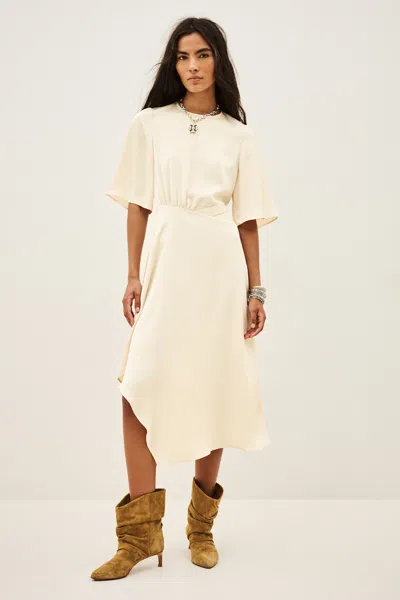Ba&sh Short Sleeves Round Collar Dress Wila For Women In White