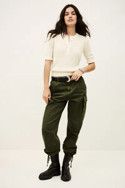 Ba&sh Short Sleeves Round Collar Jumper Viola For Women In White