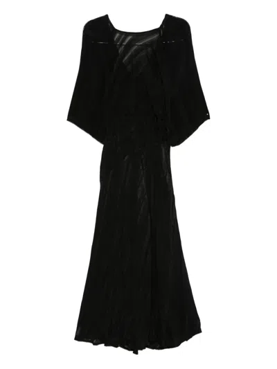 Ba&sh Sibony Pleated-panelled Dress In Black