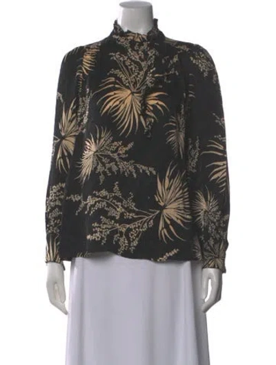 Pre-owned Ba&sh Silk Floral Print Blouse In Multi