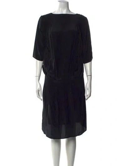Pre-owned Ba&sh Silk Knee-length Dress In Black