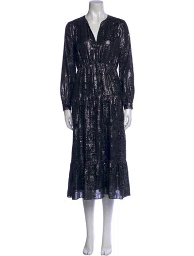Pre-owned Ba&sh Silk Long Dress In Blue