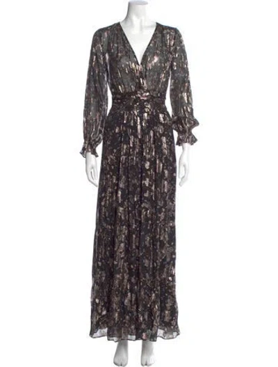 Pre-owned Ba&sh Silk Long Dress In Multi