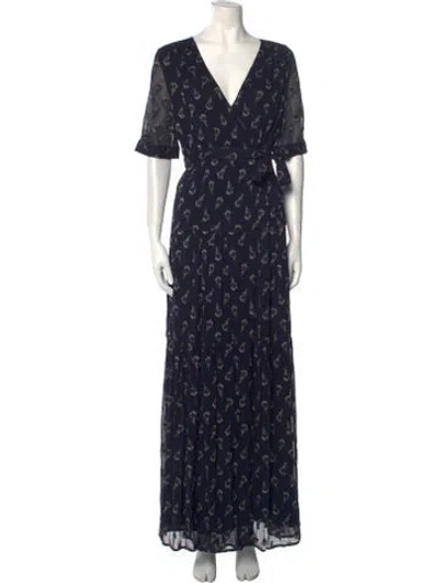Pre-owned Ba&sh Silk Long Dress In Multi